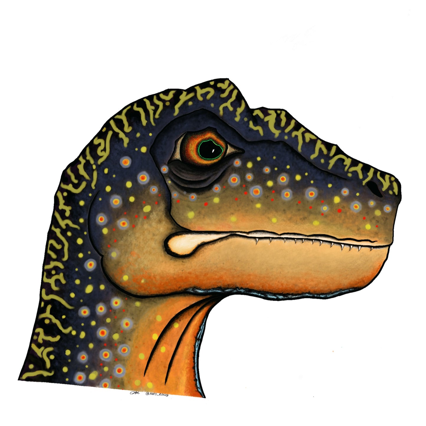 Velociraptrout - Brook Trout (Sticker)