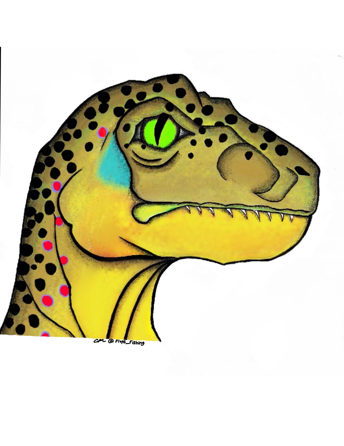 Velociraptrout - Brown Trout (Sticker)