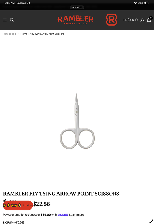 Rambler arrow point scissors