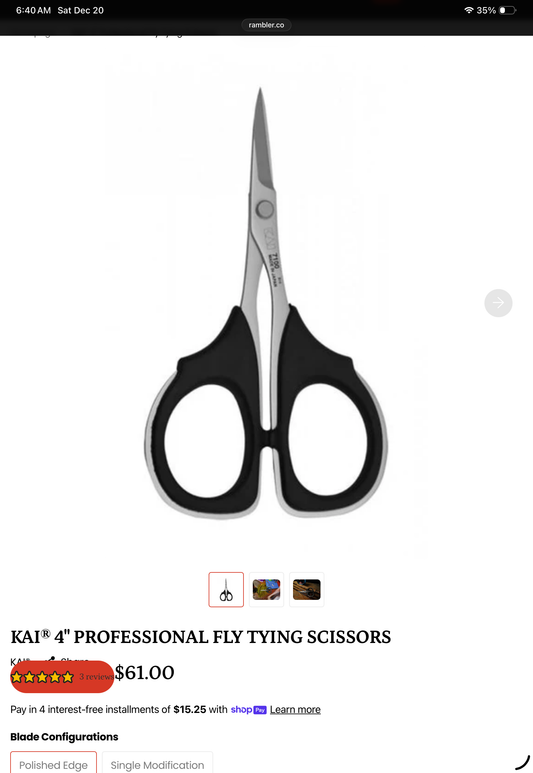 KAI Pro fly tying scissors
